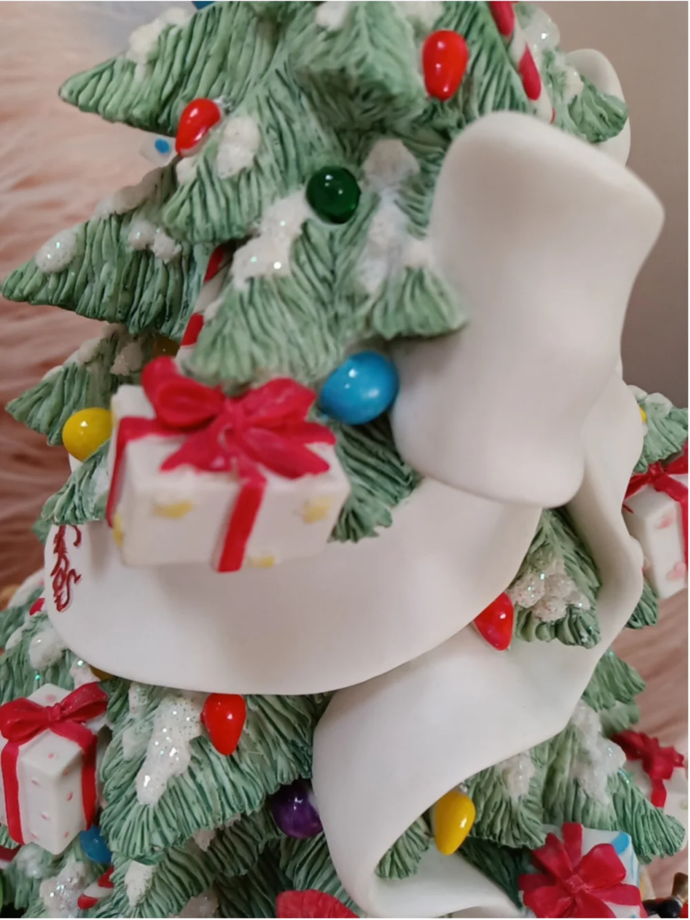 Cherished Teddies Lighted Christmas Tree Plays Tune We Wish You Merry Christmas